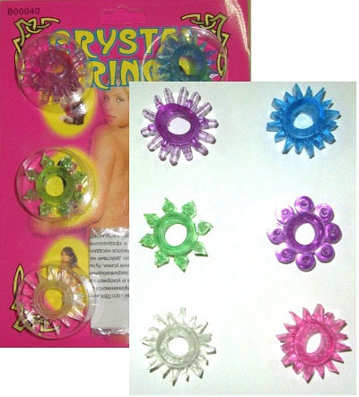 Набор из шести разноцветных эрекционных колец Sextoy 2011 00011-2 - цена 