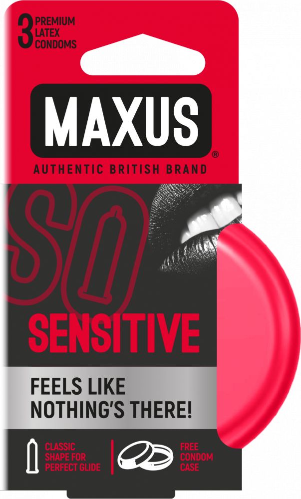 Ультратонкие презервативы в железном кейсе MAXUS Sensitive - 3 шт.  MAXUS Sensitive №3 - цена 