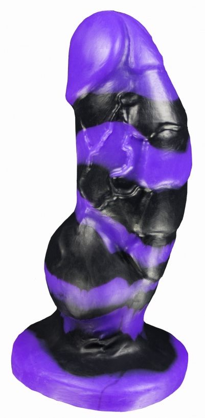 Черно-фиолетовый фаллоимитатор Мартин medium - 24,5 см. Erasexa zoo129 - цена 