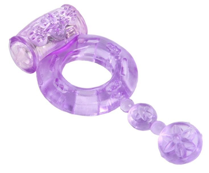 Фиолетовое эрекционное кольцо с вибратором ToyFa 818039-4 - цена 