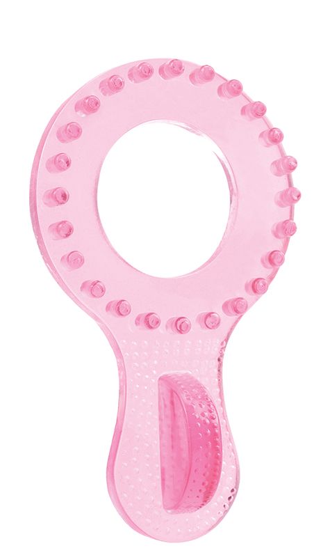 Розовое эрекционное кольцо SYNERGY CLIT BUMPER LOVE RING PINK Seven Creations 21-56CPR-BCD - цена 