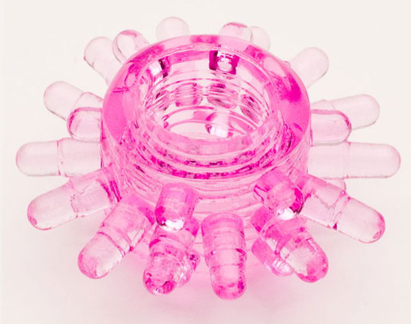 Розовое гелевое эрекционное кольцо с шипиками ToyFa 818003-3 - цена 