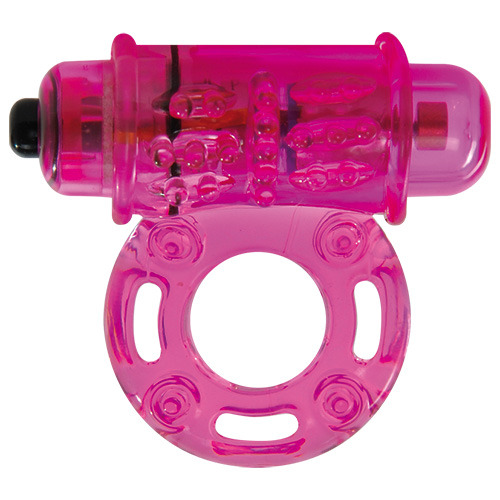 Розовое эрекционное виброкольцо VIBRATING COCK RING STAY TUNED Toyz4lovers T4L-00801235 - цена 