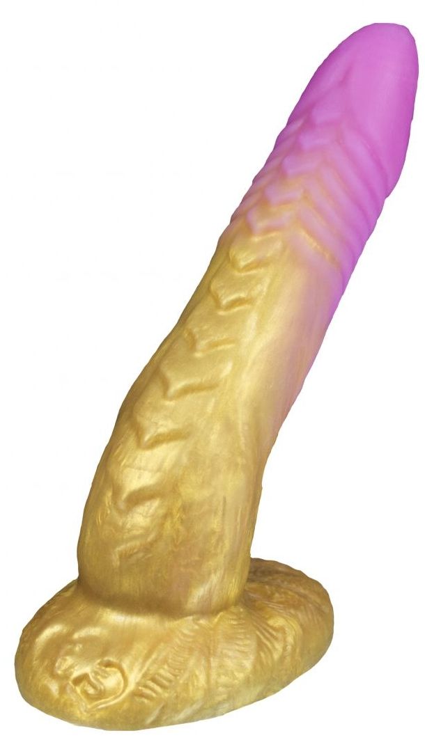 Золотистый фаллоимитатор  Феникс mini  - 18,5 см. Erasexa zoo85 - цена 