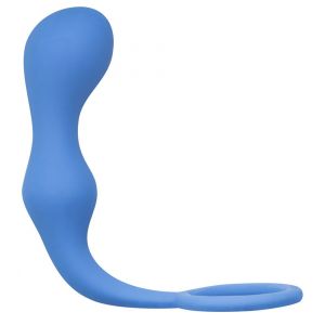 Синее эрекционное кольцо с анальной пробкой Double Pleasure Anal Plug Lola toys 4217-03Lola - цена 