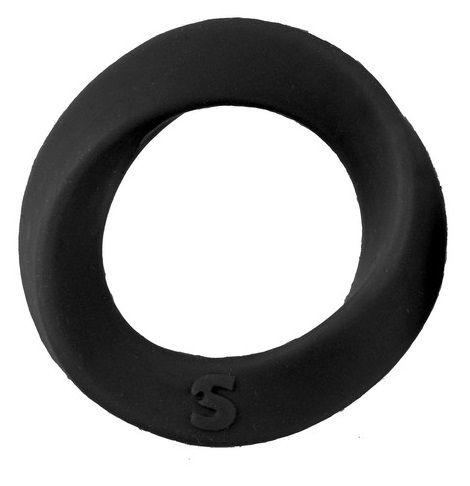 Чёрное эрекционное кольцо Endless Cockring Big на мошонку Shots Media BV SHT040BLK - цена 