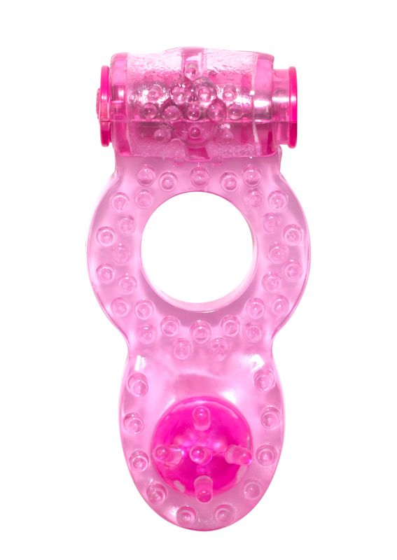 Розовое эрекционное кольцо с вибрацией Rings Ringer Lola toys 0114-73Lola - цена 