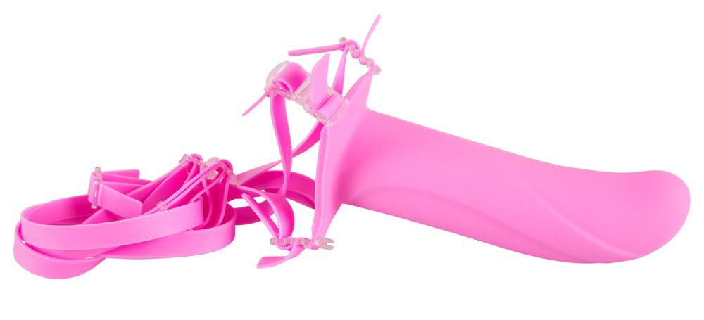 Полый розовый страпон Horny на регулируемых ремешках - 16 см. Orion 0511390 - цена 