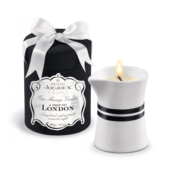 Массажное масло в виде большой свечи Petits Joujoux London с ароматом ревеня, амбры и чёрной смородины MyStim 46705 - цена 