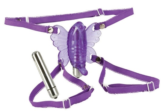 Фиолетовая вибробабочка Wireless Venus Butterfly Wearable Stimulator California Exotic Novelties SE-0601-30-3 - цена 