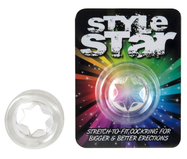 Прозрачное эрекционное кольцо STYLE STAR COCKRING Seven Creations 21-75CL BCD GP - цена 