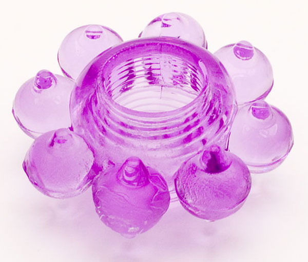 Мягкая фиолетовая гелевая насадка ToyFa 818001-4 - цена 