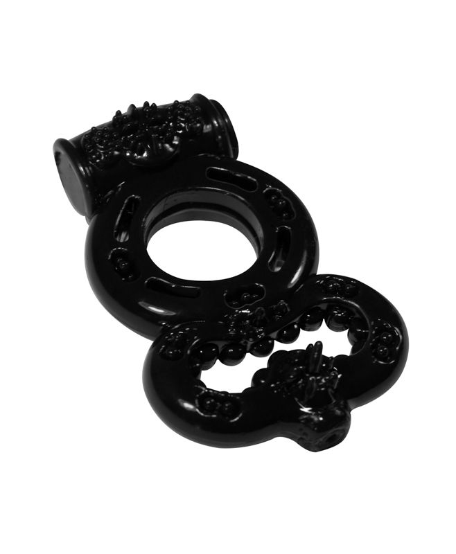 Чёрное эрекционное кольцо Rings Treadle с подхватом Lola toys 0114-62Lola - цена 