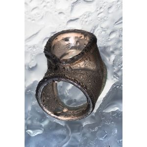 Дымчатое эрекционное кольцо с фиксацией мошонки ToyFa 748031 - цена 