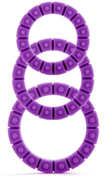 Набор фиолетовых эрекционных колец Silicone Love Wheel 3 sizes (3 шт.) Shots Media BV SHT096PUR - цена 