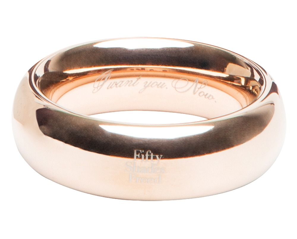Золотистое стальное кольцо I Want You. Now. Steel Love Ring Fifty Shades of Grey FS-69151 - цена 