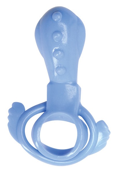 Голубое виброкольцо с клиторальным стимулятором  Dream Toys 20148 - цена 