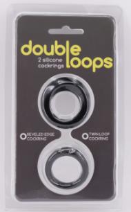 Набор из 2 эрекционных колец Double Loops Gopaldas 2619-01BLK BCD GP - цена 