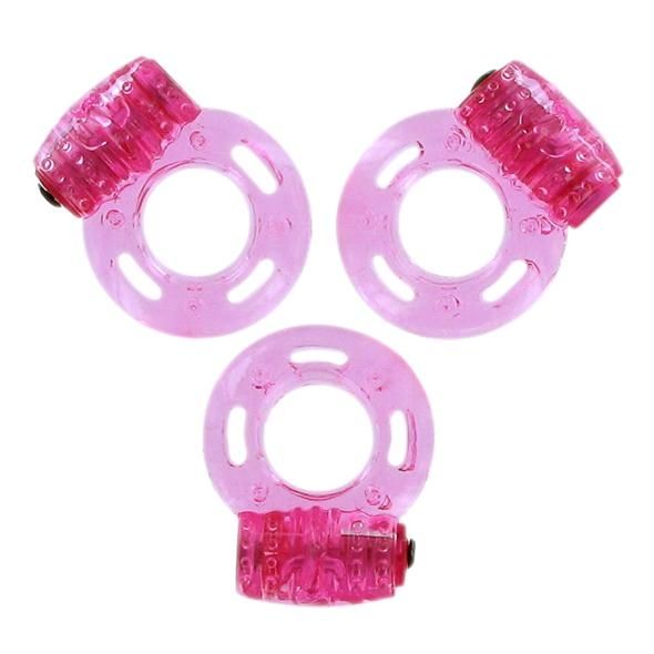 Набор из трех виброколец Pleasure Rings Pink LoversPremium E22009 - цена 