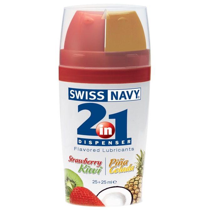 Ароматизированный лубрикант Swiss Navy Lube 2-in-1 Strawberry Kiwi   Pina Colada - 50 мл. Swiss navy SN2IN1SKPC - цена 