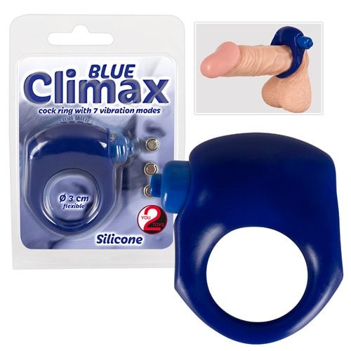 Синее виброкольцо для пениса Blue Climax Orion 0584266 - цена 