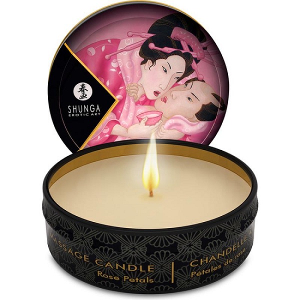 Массажная свеча Rose Petals с ароматом розы - 30 мл. Shunga 4600 - цена 625 р.
