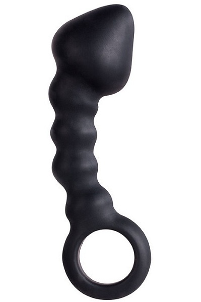 Чёрный анальный стимулятор с кольцом HEAD INVADER - 13 см. Dream Toys 20717 - цена 