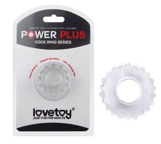 Прозрачное эрекционное кольцо Power Plus Lovetoy LV1431clear - цена 