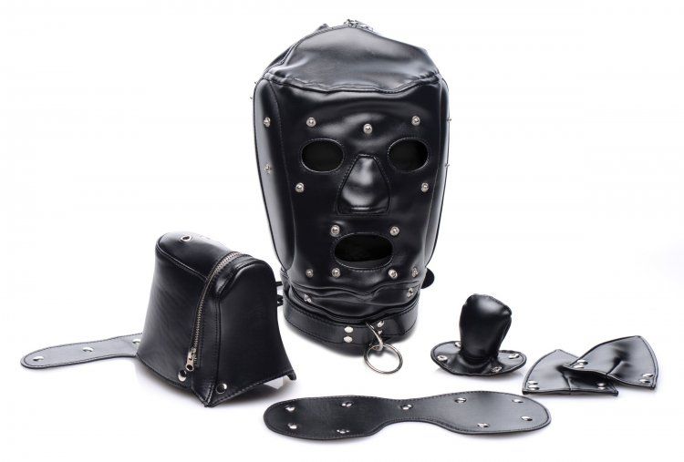 Шлем-трансформер Muzzled Universal BDSM Hood with Removable Muzzle XR Brand...