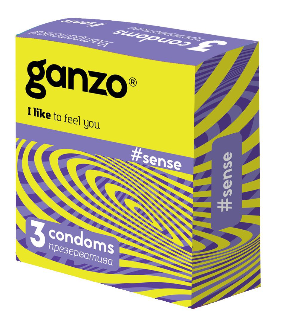 Тонкие презервативы для большей чувствительности Ganzo Sence - 3 шт. Ganzo Ganzo Sence №3 - цена 240 р.