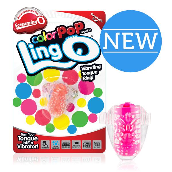 Розовое виброколечко на язык Ling O Screaming O CP-LNG-PK-101 - цена 