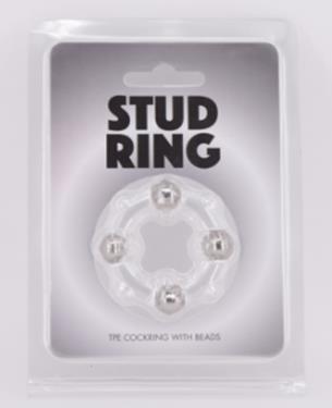 Эрекционное кольцо Stud Ring с бусинами Seven Creations 21-82CL BCD - цена 