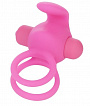 Розовое эрекционное виброкольцо с 10 режимами вибрации Lovetoy LV1427-pink - цена 
