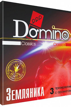 Ароматизированные презервативы Domino  Земляника  - 3 шт. Domino Domino Земляника №3 с доставкой 