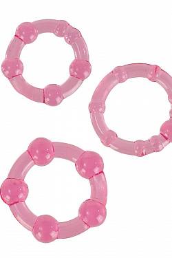 Набор из трех розовых колец разного размера Island Rings California Exotic Novelties SE-1429-04-2 с доставкой 