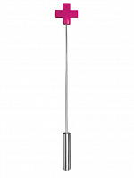 Розовая шлёпалка Leather  Cross Tiped Crop с наконечником-крестом - 56 см. Shots Media BV OU015PNK с доставкой 