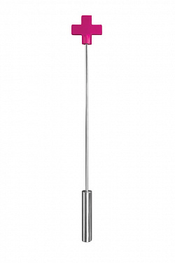 Розовая шлёпалка Leather  Cross Tiped Crop с наконечником-крестом - 56 см. Shots Media BV OU015PNK с доставкой 