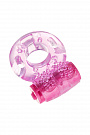 Розовое эрекционное виброкольцо из эластичного геля ToyFa 818040-3 - цена 