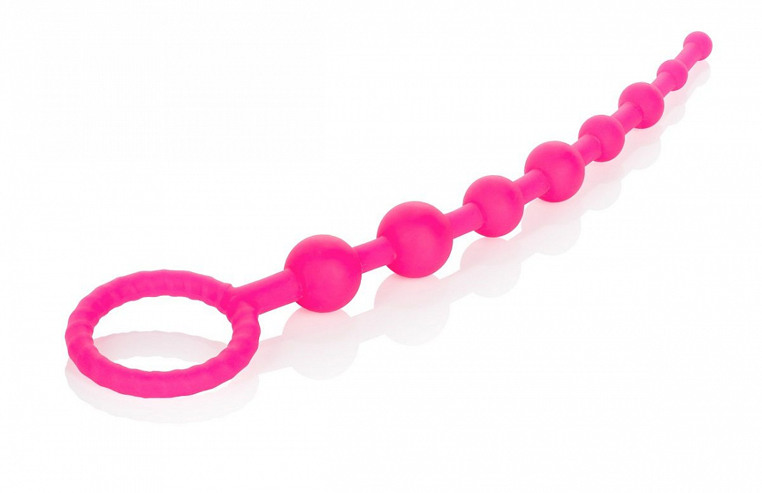 Розовая анальная цепочка Play Beads - 24,8 см. California Exotic Novelties SE-2934-10-3 - цена 
