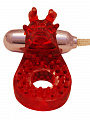 Красное эрекционное кольцо со съемным виброэлементом Bulls Eye Ring Toy Joy 3006009482 - цена 