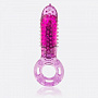 Фиолетовое эрекционное кольцо с вибрацией и пальчиком OYEAH PURPLE Screaming O OYH-101PU - цена 
