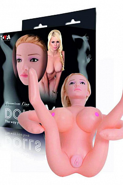 Надувная секс-кукла с реалистичной головой и поднятыми ножками ToyFa 117015 с доставкой 
