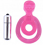 Розовая вибронасадка со стимулятор клитора   Язычок   ToyFa 888014 - цена 