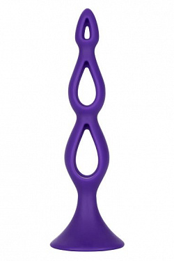 Фиолетовая анальная елочка Silicone Triple Probe - 14,5 см. California Exotic Novelties SE-0393-56-2 с доставкой 