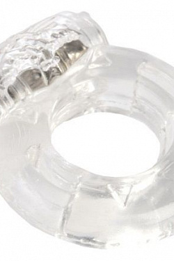 Толстое прозрачное эрекционное кольцо с вибратором ToyFa 818034-1 с доставкой 