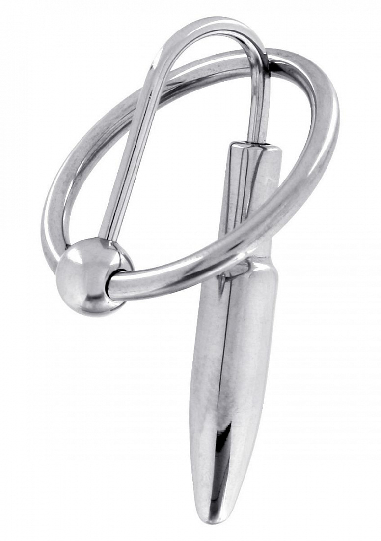 Эрекционное кольцо со стимулятором уретры Penisplug W Glansring Steel Power Tools 3000010326 - цена 