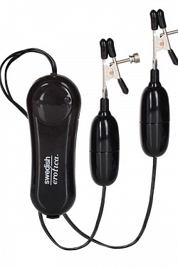 Зажимы на соски Vibrating Nipple Clamps с вибрирующими подвесками California Exotic Novelties SE-2595-00-3 с доставкой 