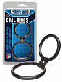 Чёрное двойное эрекционное кольцо Dual Rings Black Dream Toys 20025 - цена 