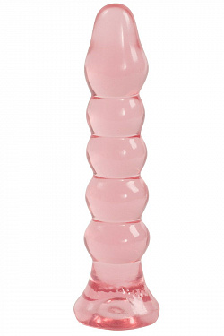 Анальная елочка из розового геля Crystal Jellies Anal Plug Bumps - 15,2 см. Doc Johnson 7005-02-CD с доставкой 