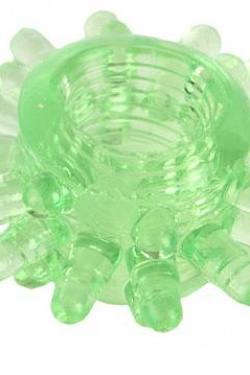 Зеленое эрекционное кольцо с шипами ToyFa 818003-7 с доставкой 